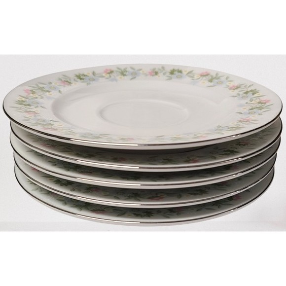 Set of 5 Vintage Johann Haviland "Forever Spring" Saucers Floral Bavaria 6" - Picture 2 of 4